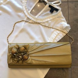 Kate Landry Gold Evening Purse